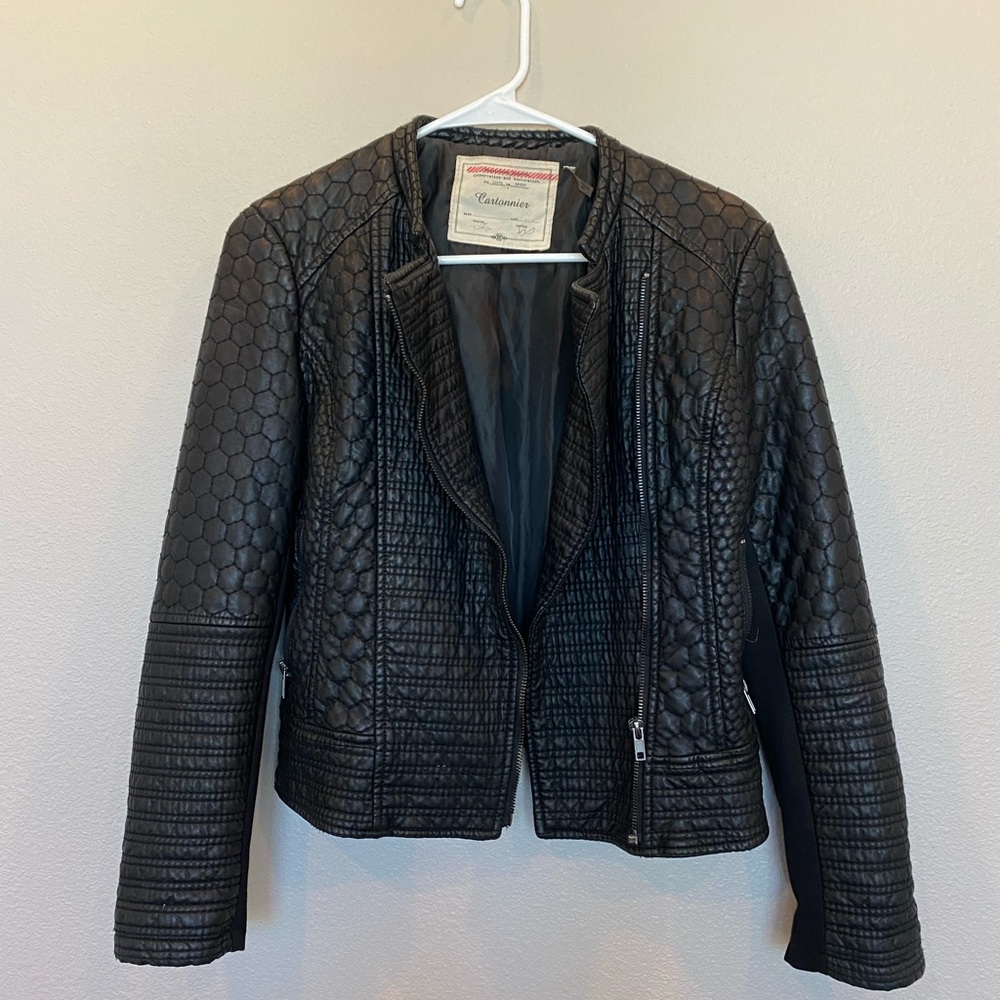 Black leather jacket Anthropologie